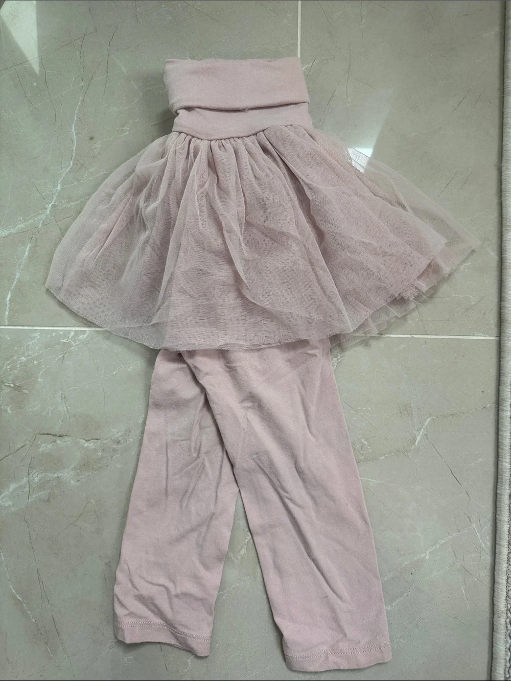 GAP Light Pink Tulle Skirted Leggings